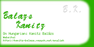 balazs kanitz business card